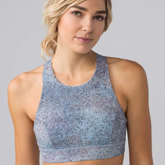 Lululemon Fast & Free Bra (Nulux) Summer Haze Multi- Athletic Sports Ba- Size 6 - Picture 1 of 13